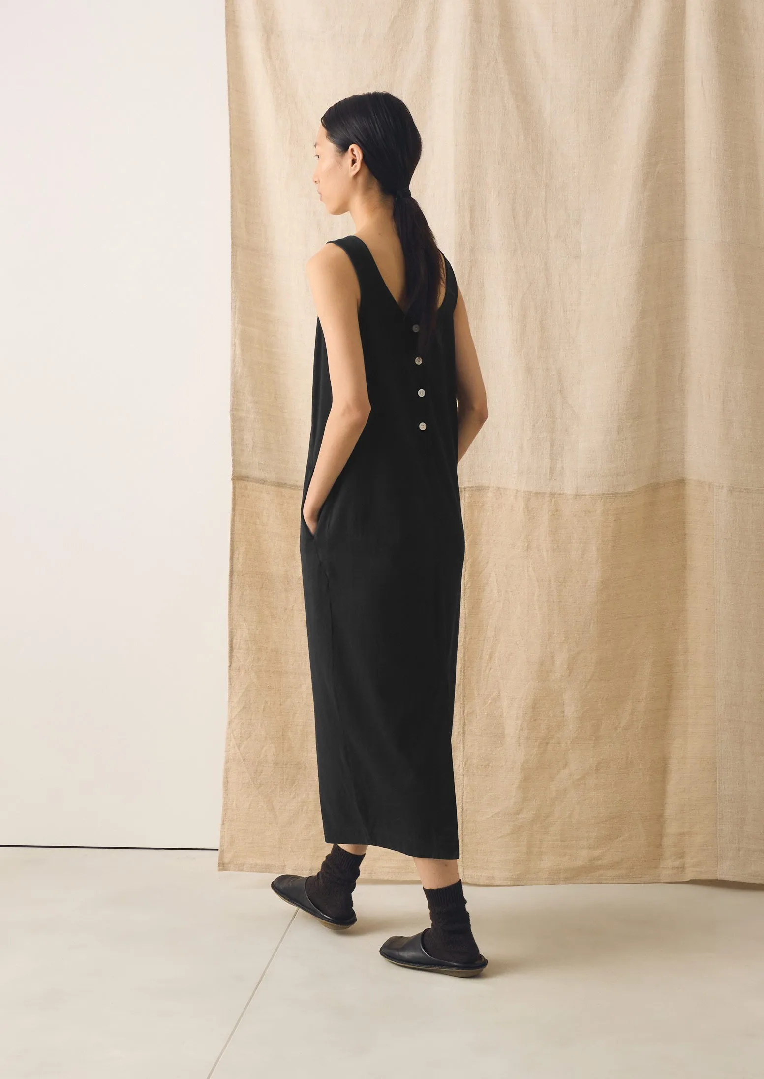 Lydia Jersey Shift Dress | Washed Black sold by TOAST product image thumbnail 3