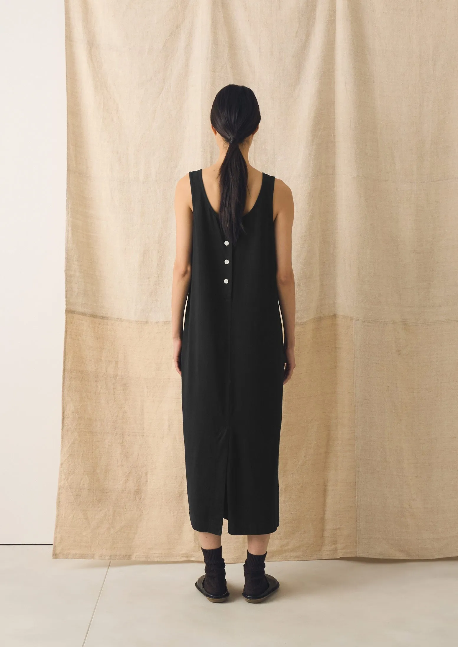 Lydia Jersey Shift Dress | Washed Black sold by TOAST product image thumbnail 4