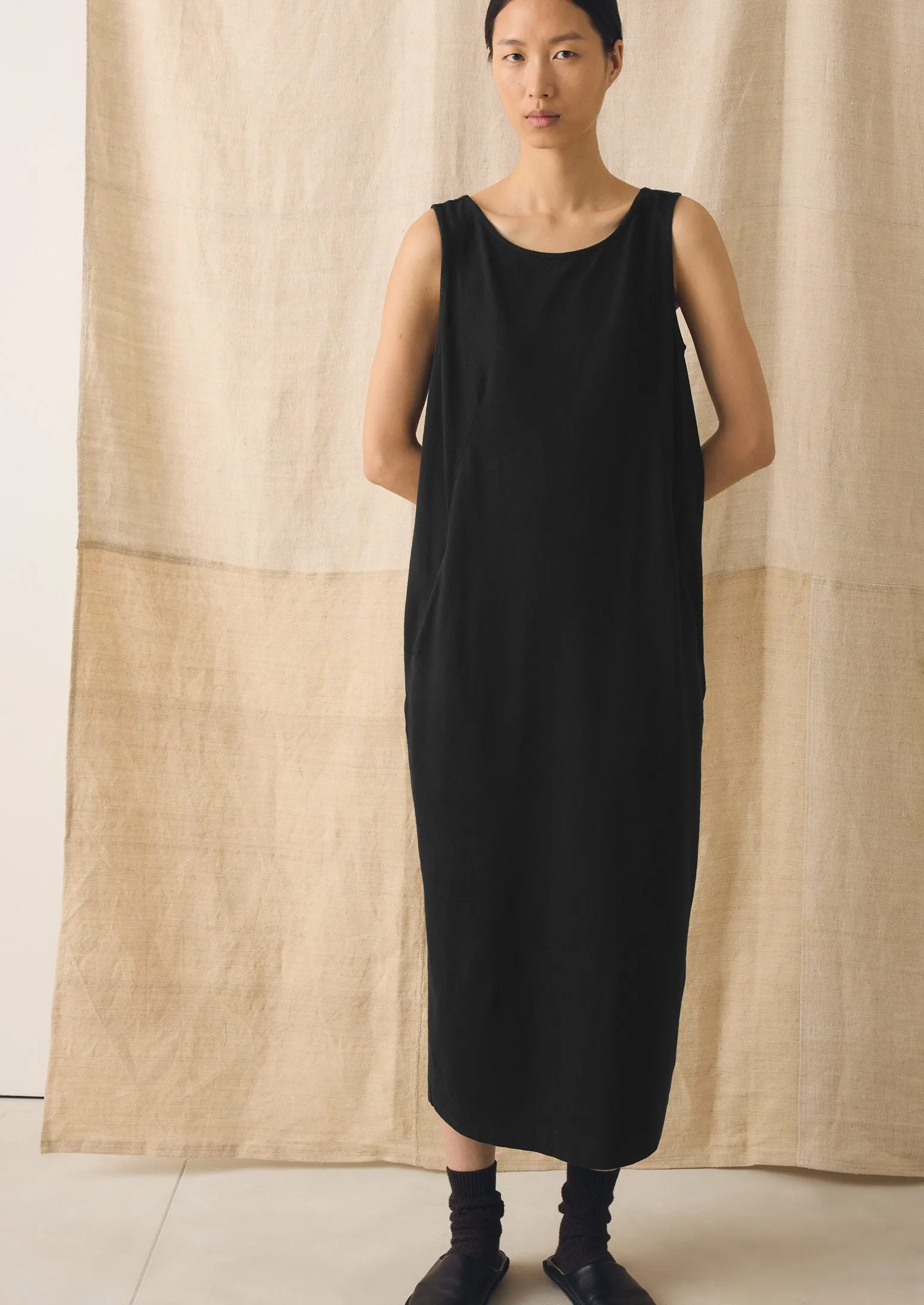 Lydia Jersey Shift Dress | Washed Black sold by TOAST product image thumbnail 5