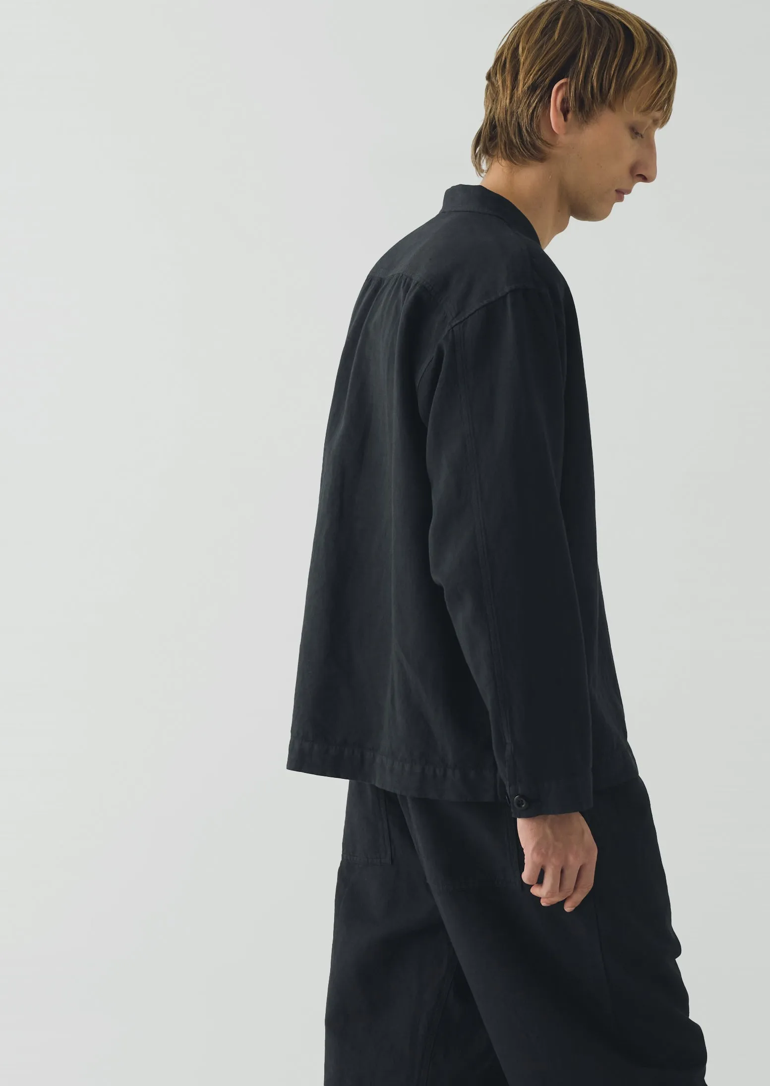 Cotton Linen Pull Over Shirt | Washed Black sold by TOAST product image thumbnail 3