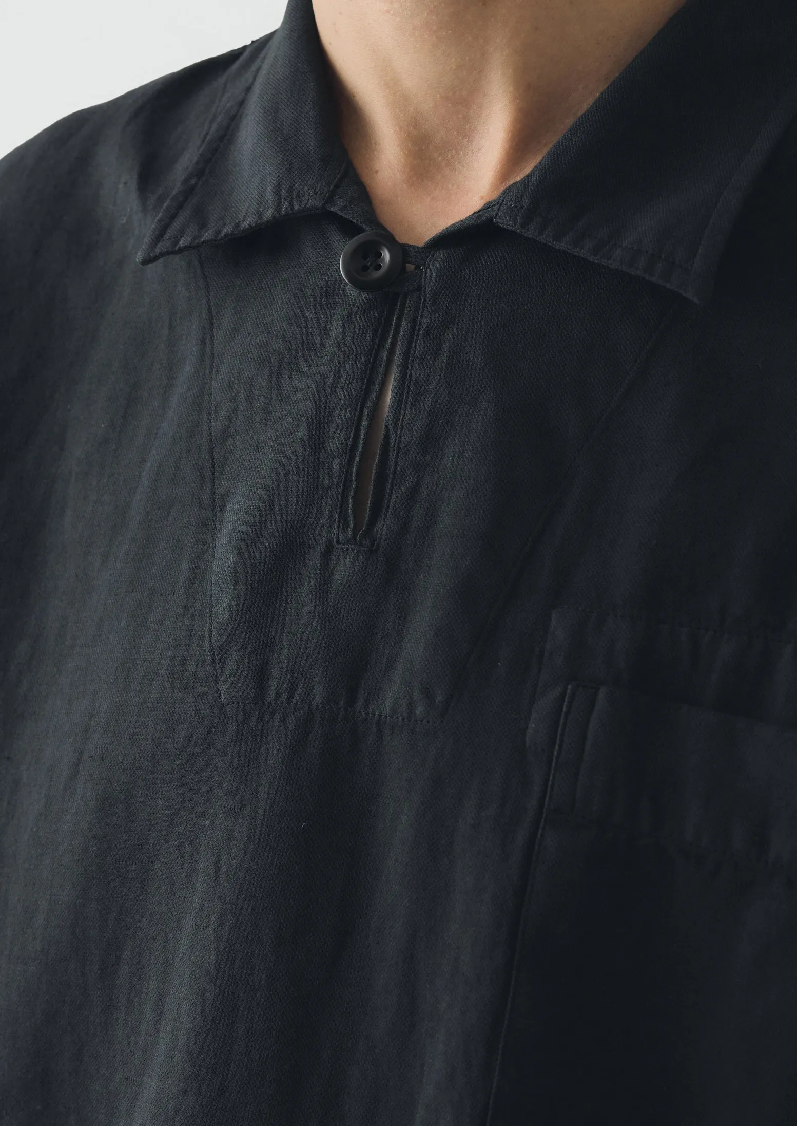 Cotton Linen Pull Over Shirt | Washed Black sold by TOAST product image thumbnail 4