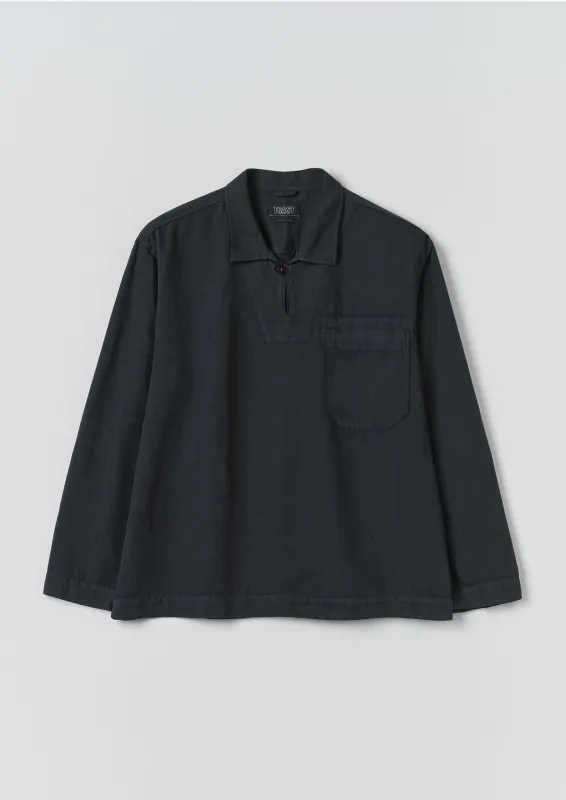 Cotton Linen Pull Over Shirt | Washed Black sold by TOAST