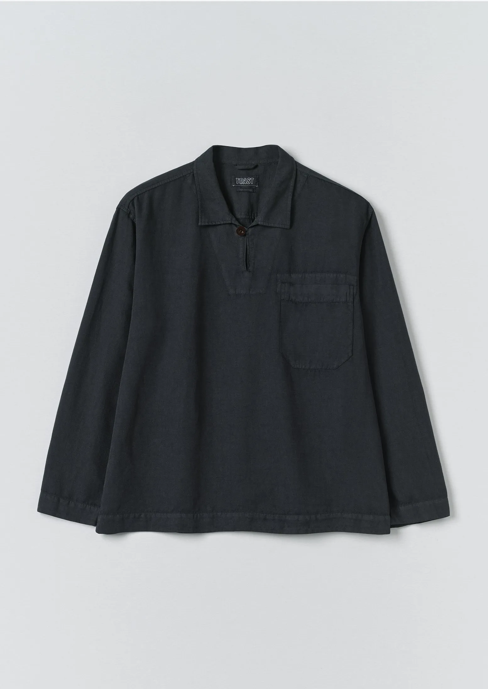 Cotton Linen Pull Over Shirt | Washed Black sold by TOAST