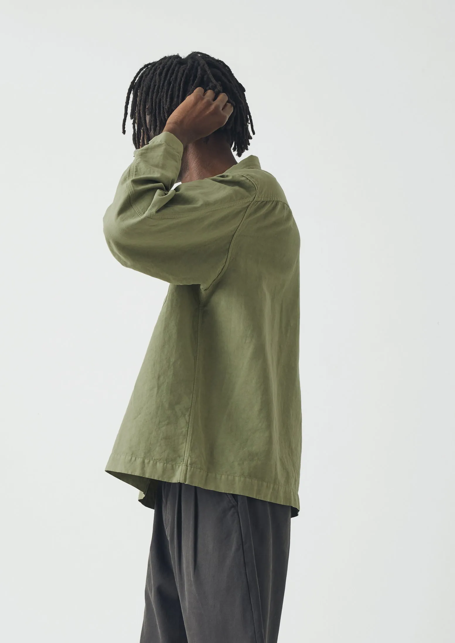 Cotton Linen Pull Over Shirt | Light Sage sold by TOAST product image thumbnail 3