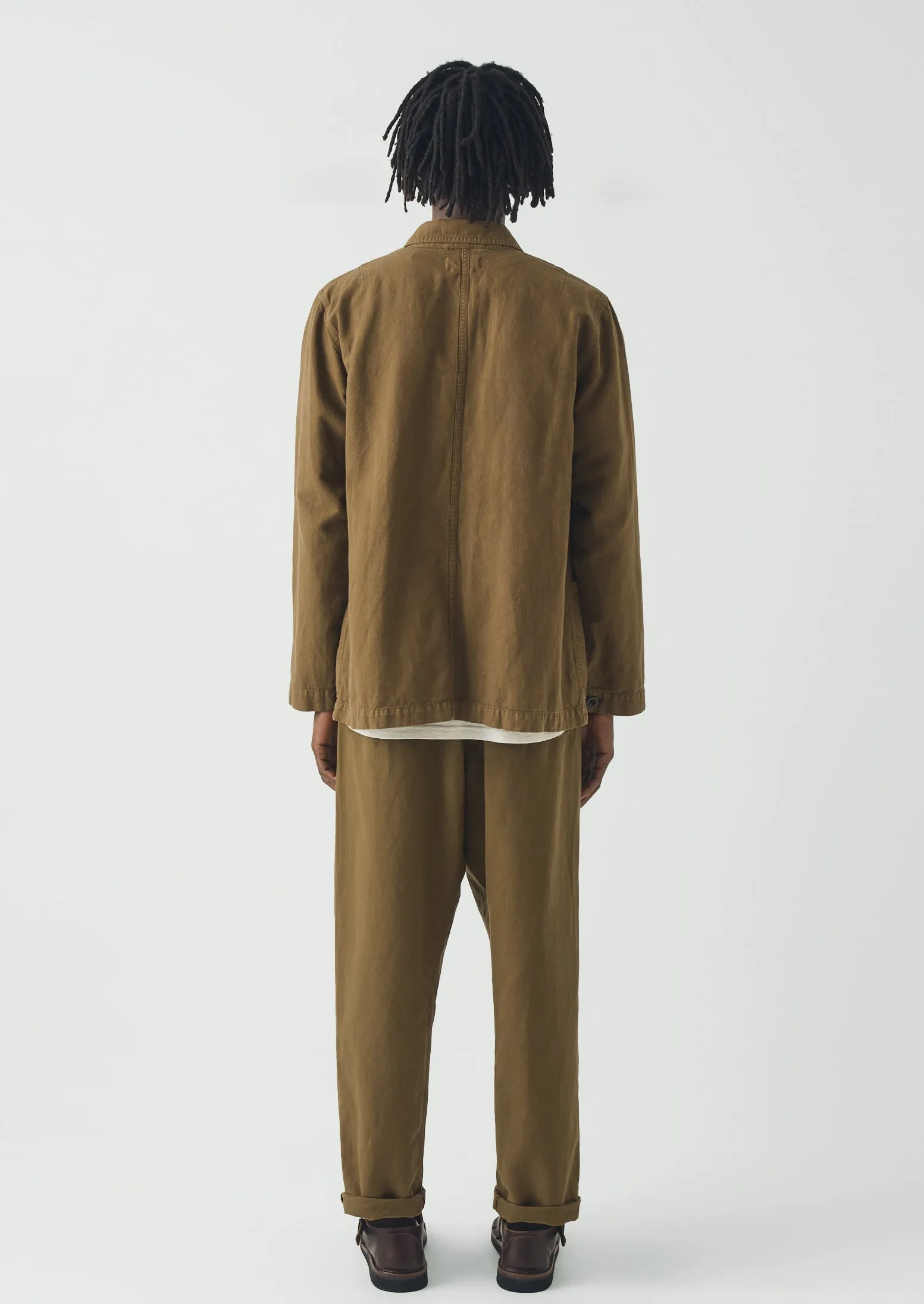 Arlo Garment Dyed Herringbone Jacket | Woodland Green sold by TOAST product image thumbnail 5