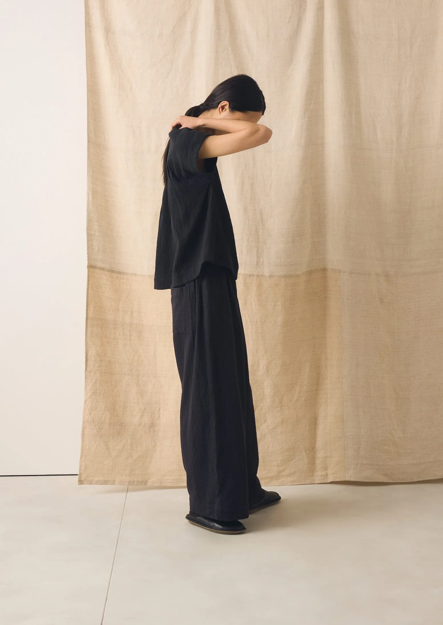 Crinkle Cotton Gauze Top | Blackberry sold by TOAST product image thumbnail 4