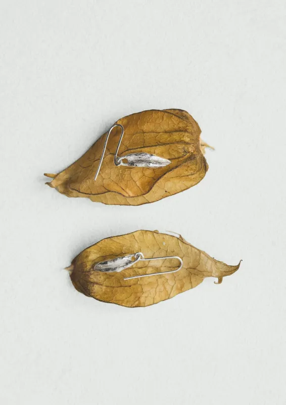 Alba Silver Cardamom Pod Earrings | Silver made by Alba