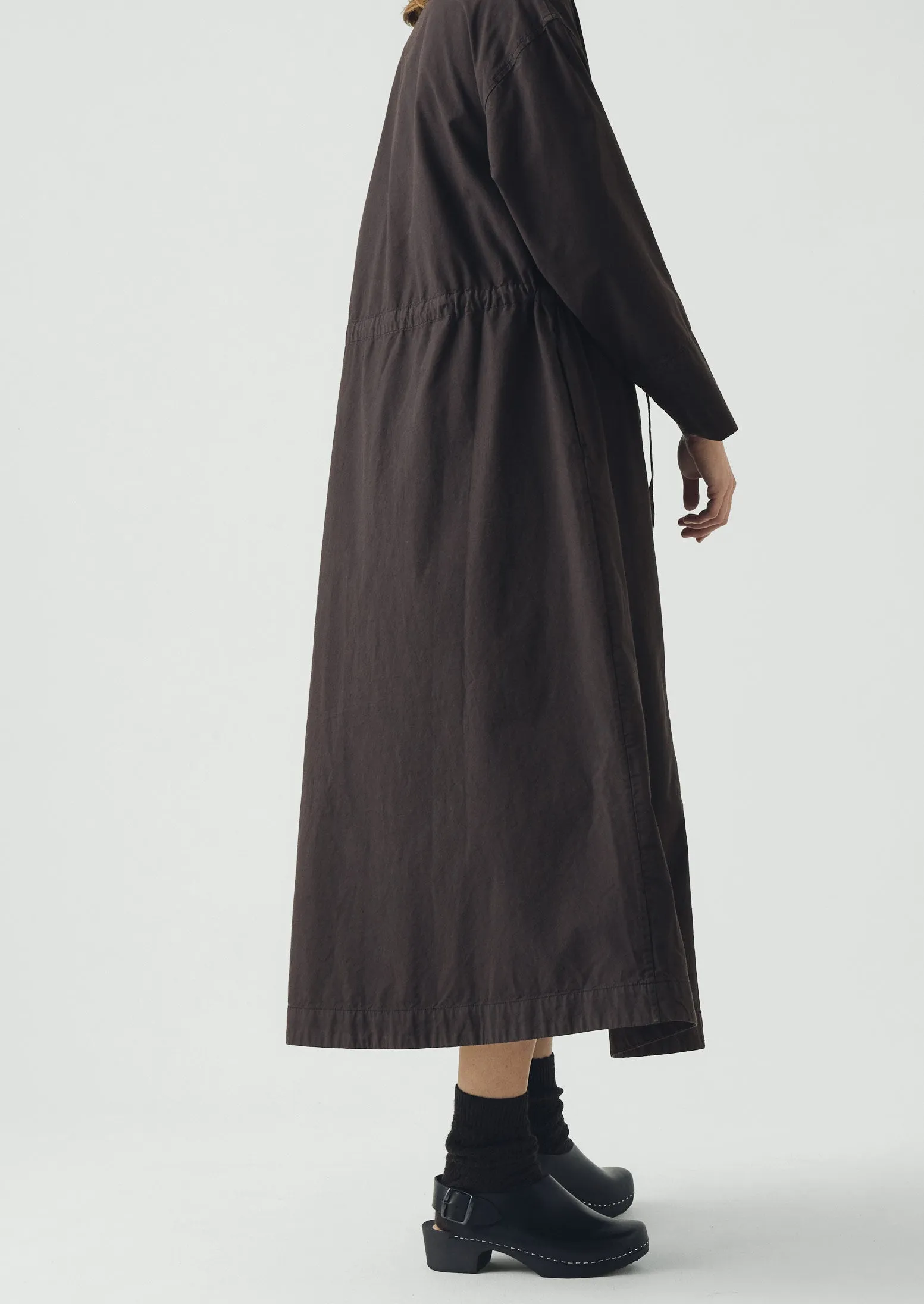 Button Through Cotton Linen Poplin Dress | Washed Black sold by TOAST product image thumbnail 4