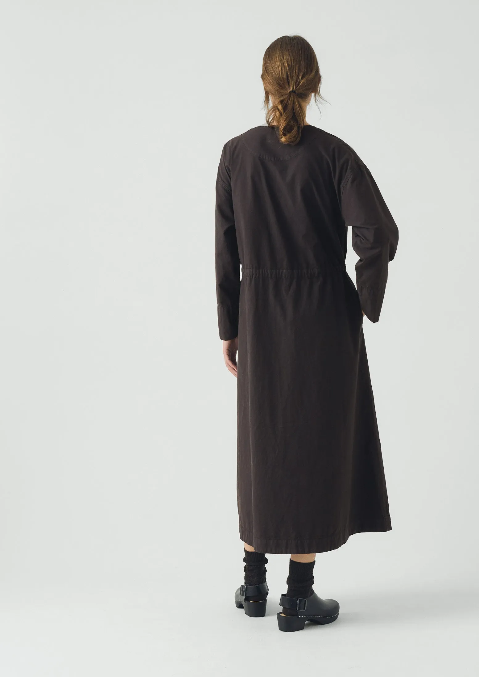 Button Through Cotton Linen Poplin Dress | Washed Black sold by TOAST product image thumbnail 5