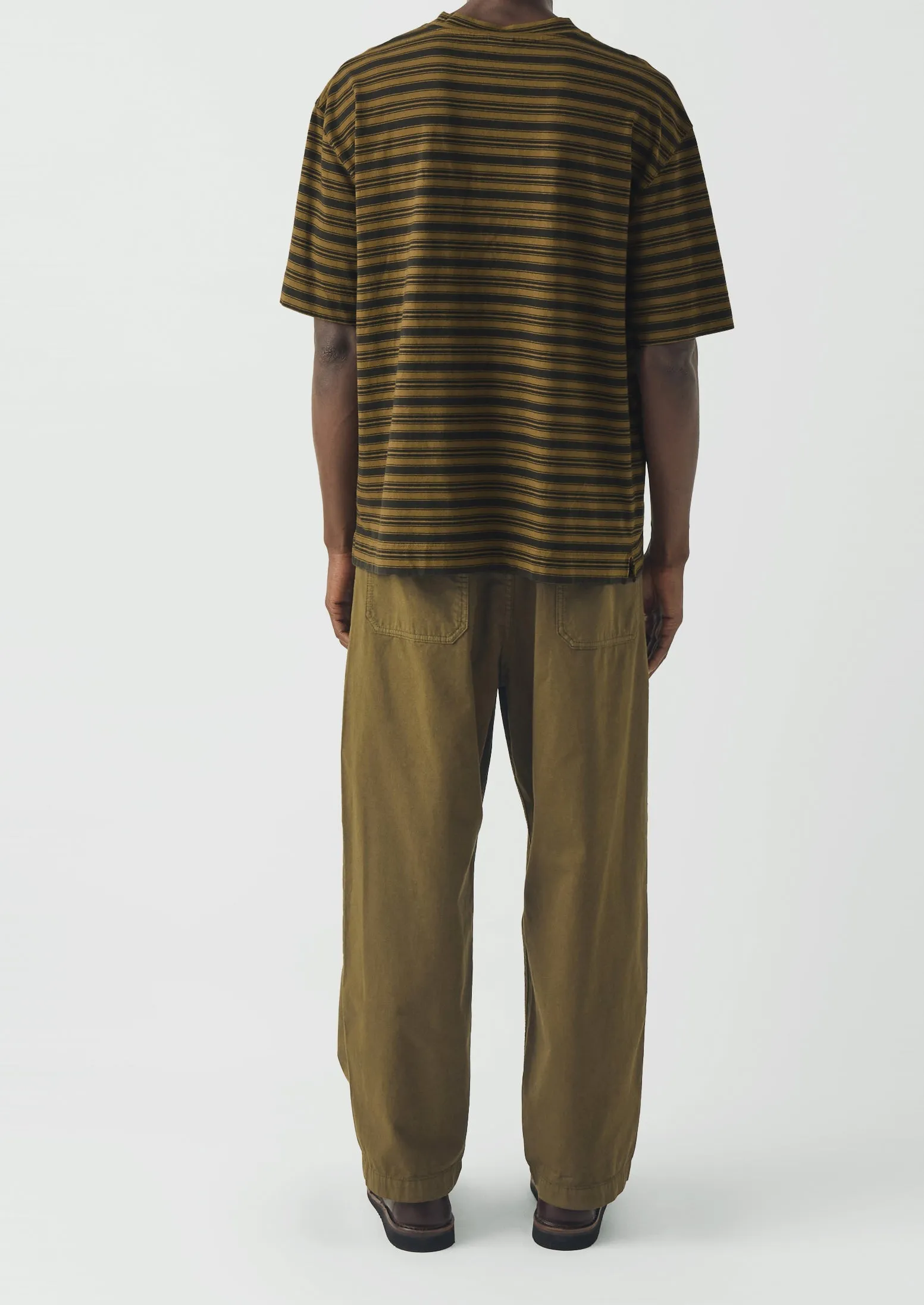 Overdyed Stripe Organic Cotton Tee | Blue Graphite/Woodland Green sold by TOAST product image thumbnail 4