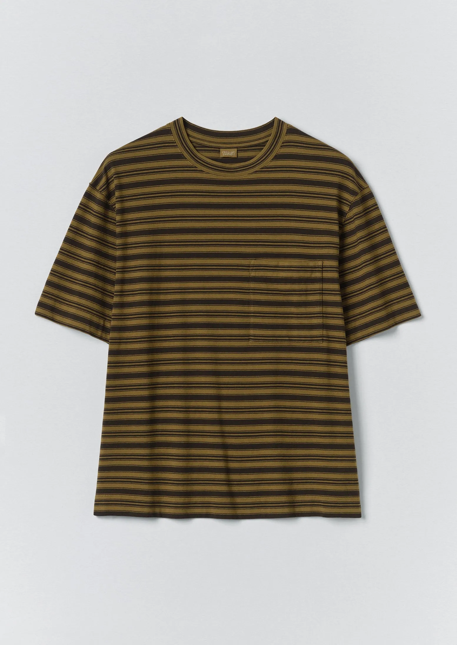 Overdyed Stripe Organic Cotton Tee | Blue Graphite/Woodland Green sold by TOAST
