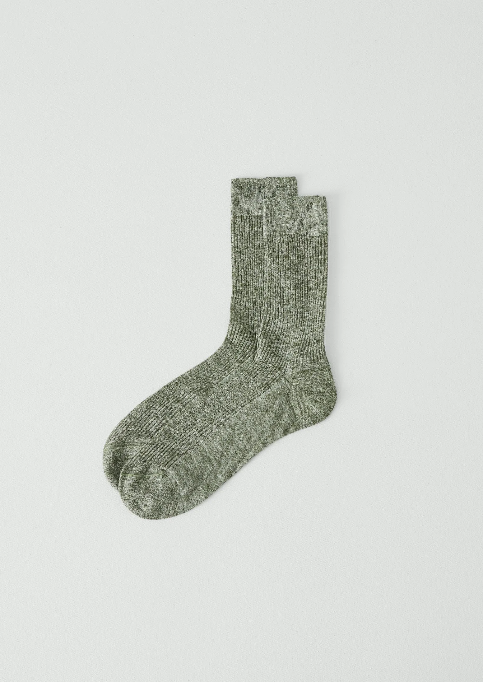 Maria La Rosa Linen Socks | Moss Green sold by TOAST