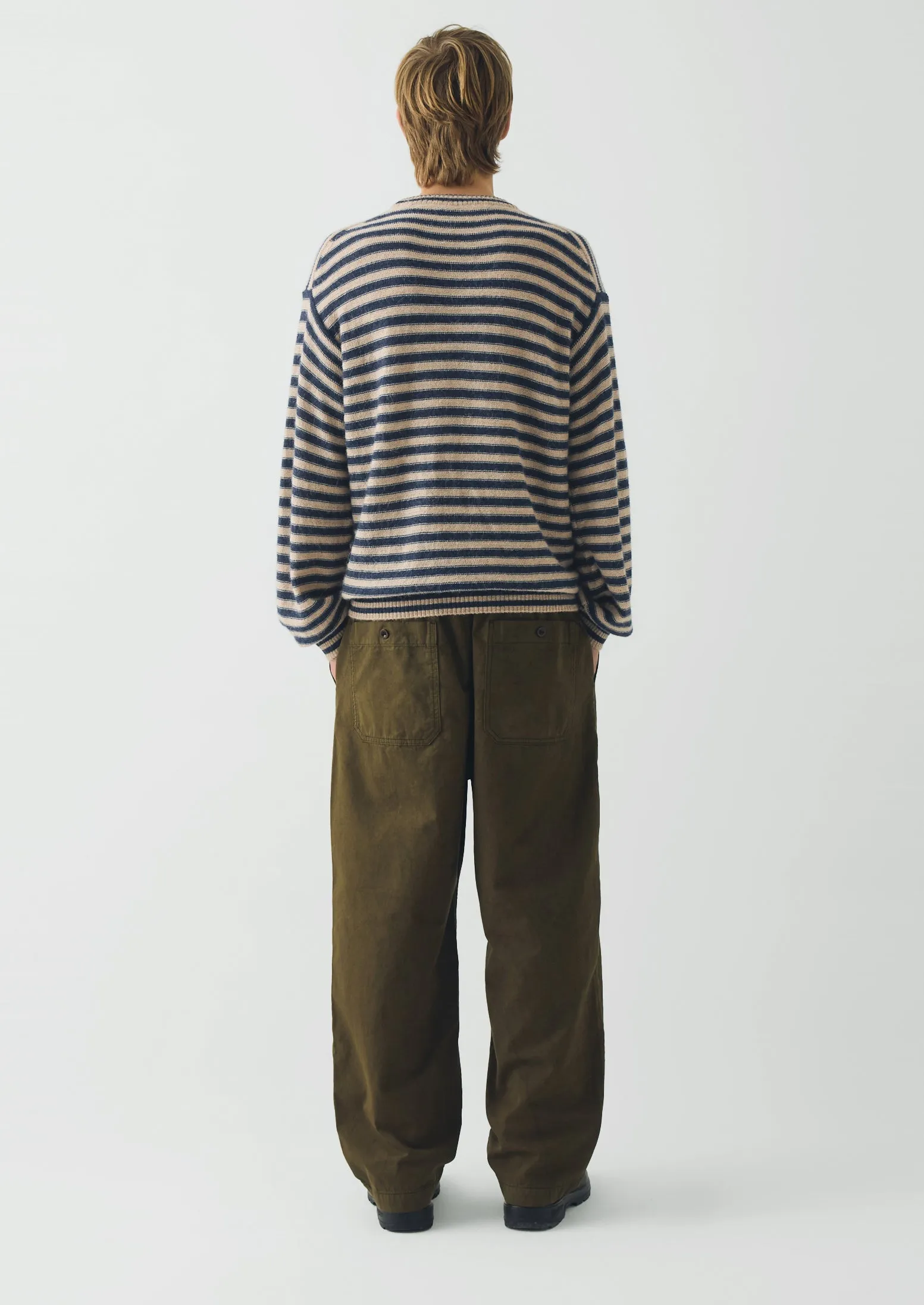 Stripe Alpaca Wool Sweater | Navy/Oatmeal sold by TOAST product image thumbnail 4