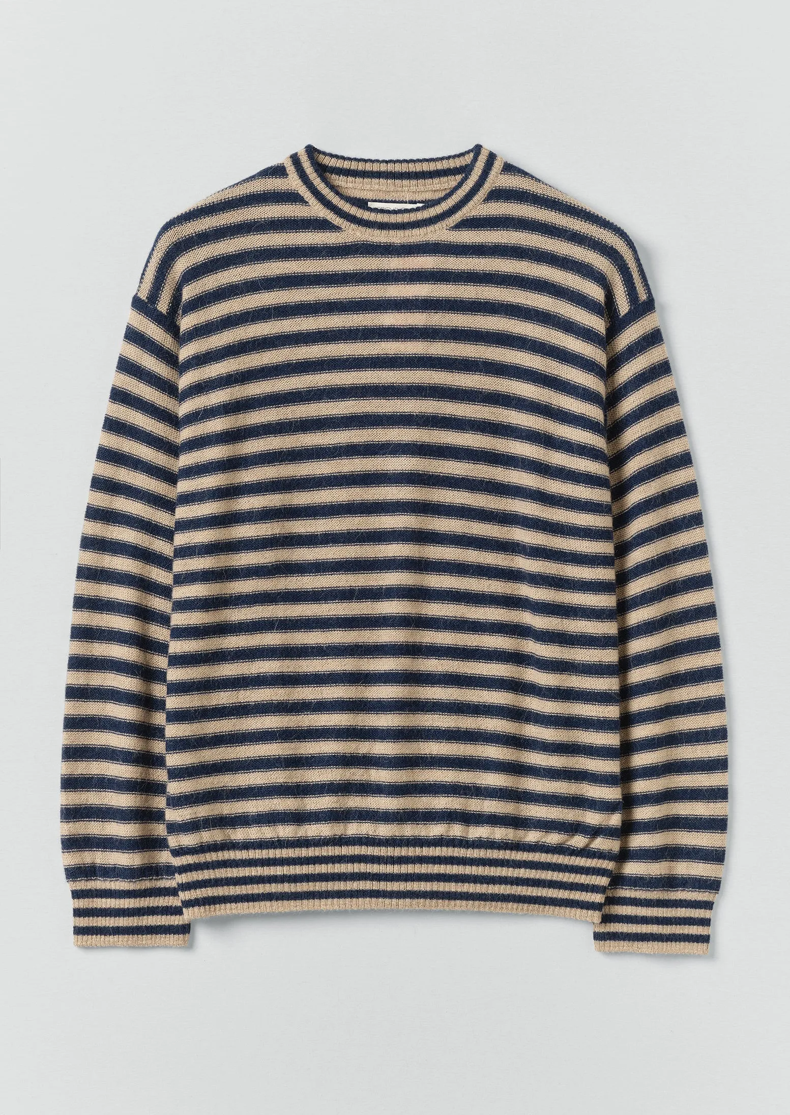 Stripe Alpaca Wool Sweater | Navy/Oatmeal sold by TOAST