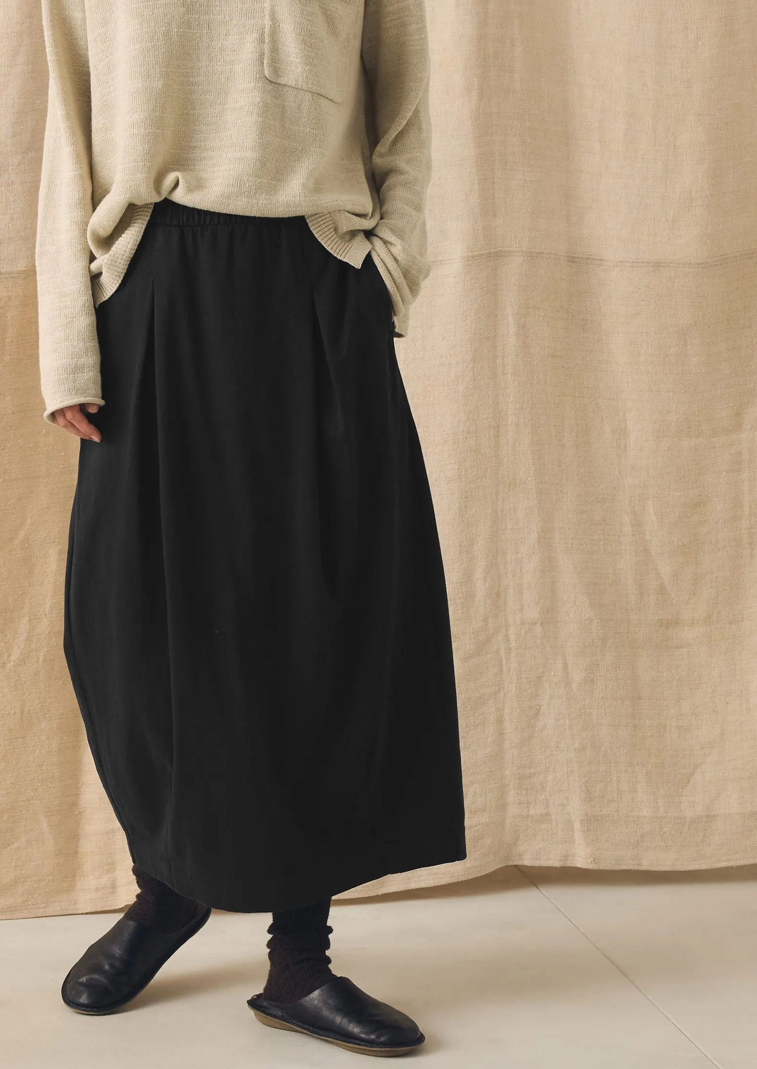 Cotton Jersey Pull On Skirt | Washed Black sold by TOAST product image thumbnail 2
