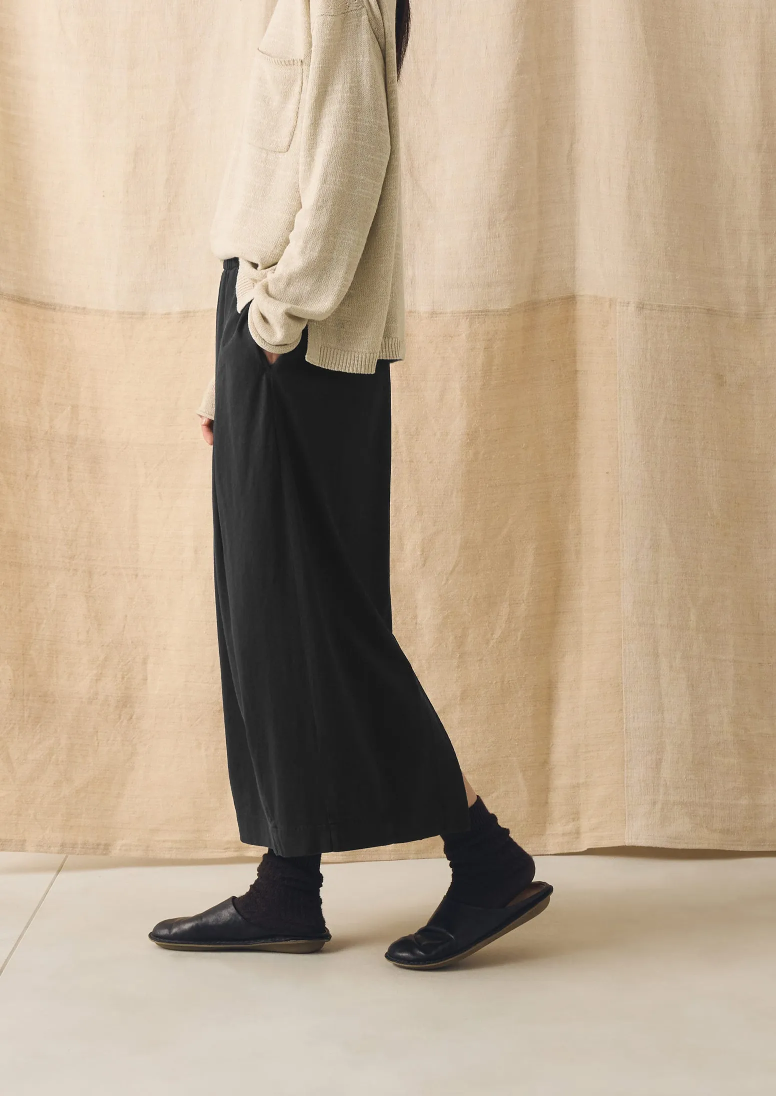 Cotton Jersey Pull On Skirt | Washed Black sold by TOAST product image thumbnail 3