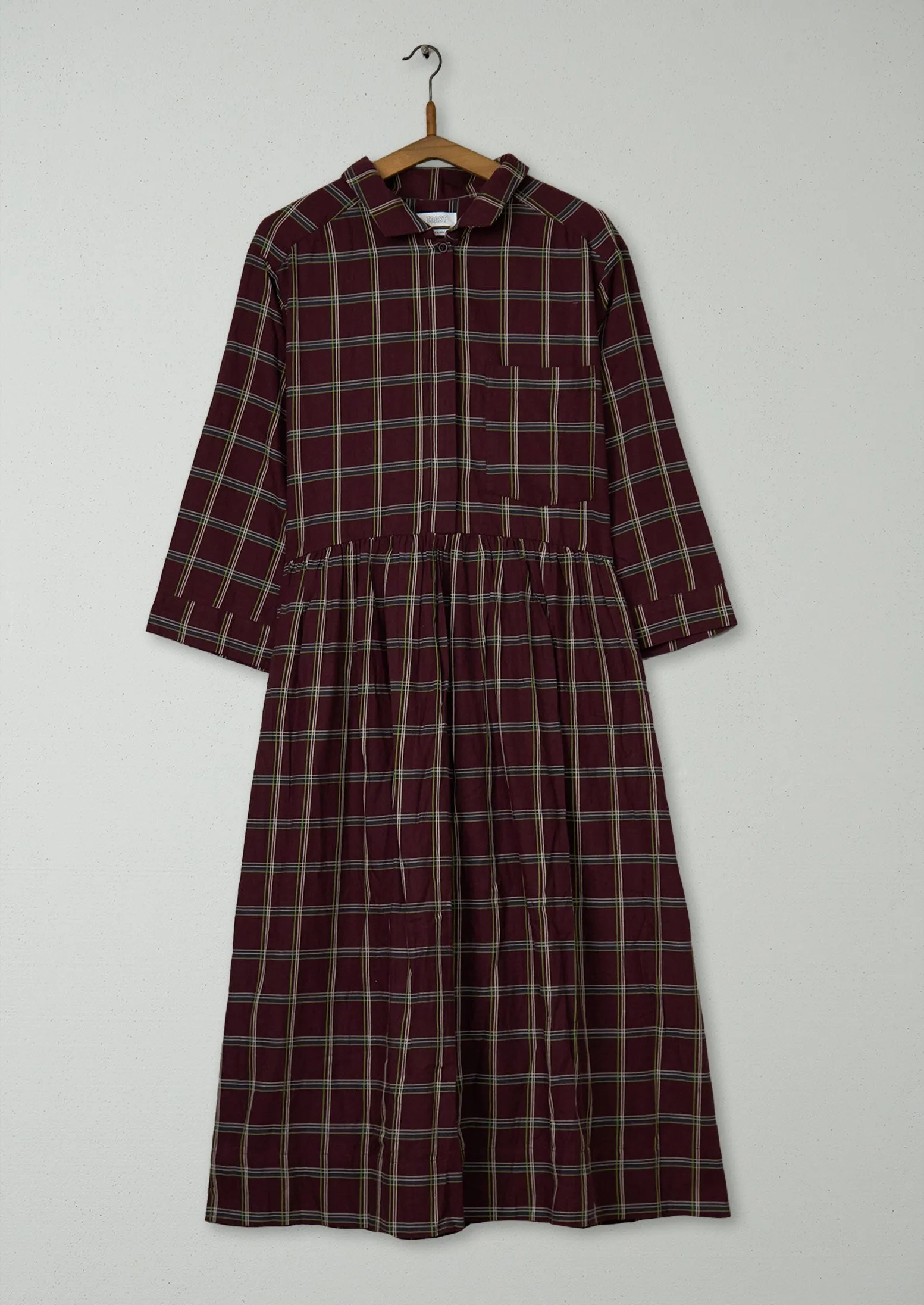 Reworn Cotton Twill Shirt Dress Size 6 (1515) | Deep Plum sold by TOAST