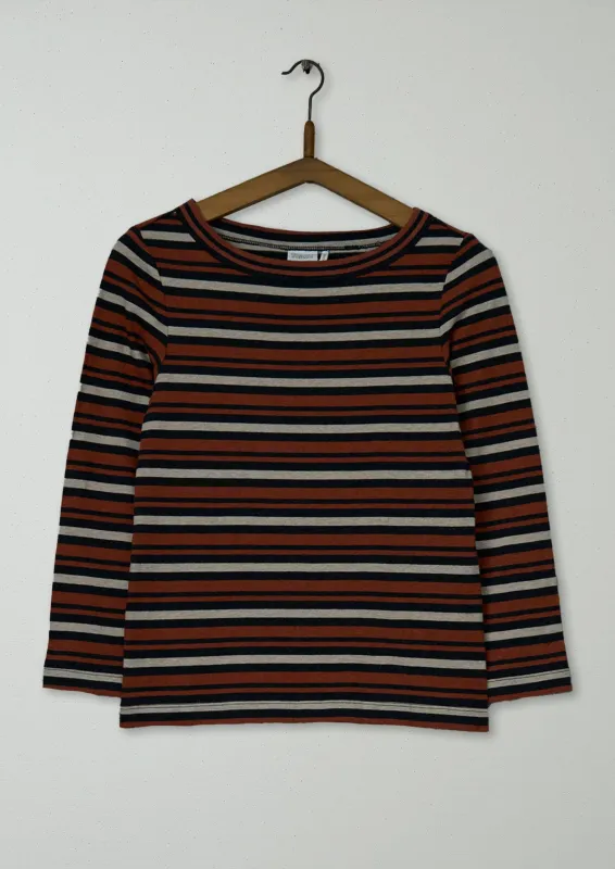 Reworn Stripe Organic Long Sleeve Tee Size XXS (110) | Multi sold by TOAST