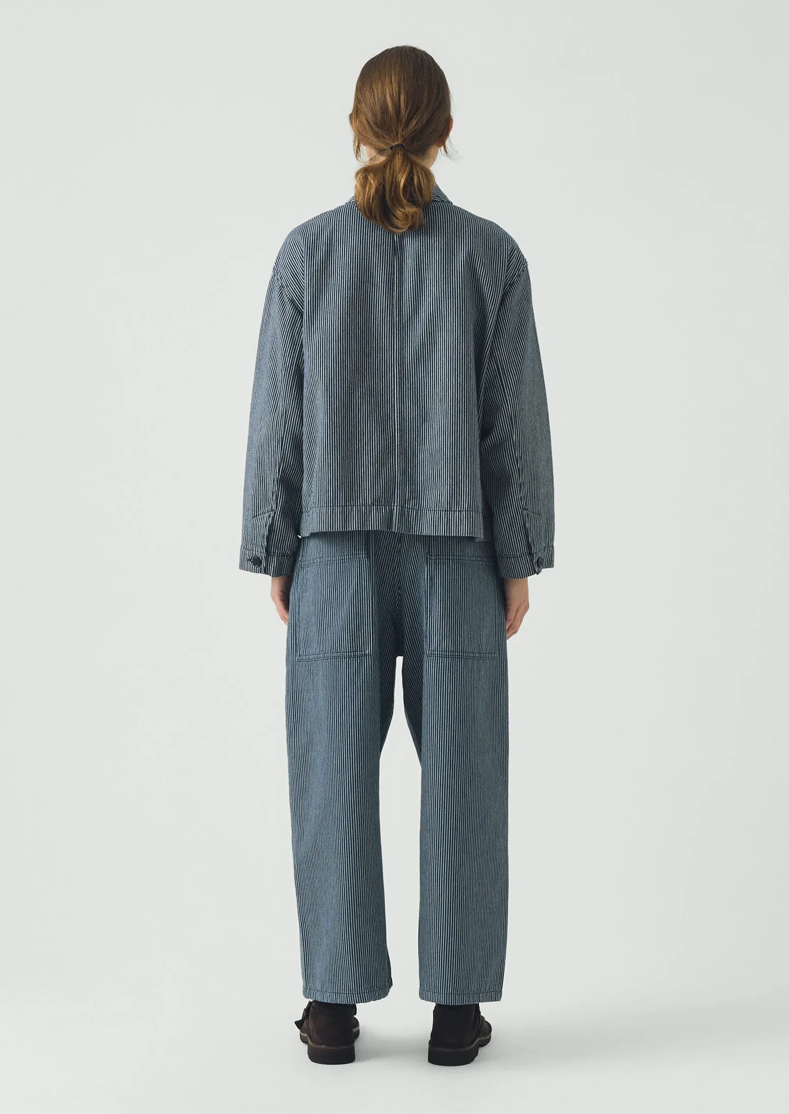 Hickory Stripe Denim Jacket | Ecru/Indigo sold by TOAST product image thumbnail 4