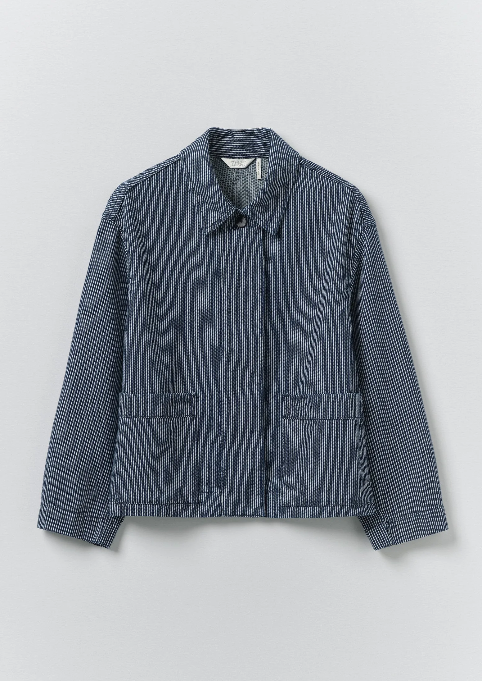 Hickory Stripe Denim Jacket | Ecru/Indigo sold by TOAST