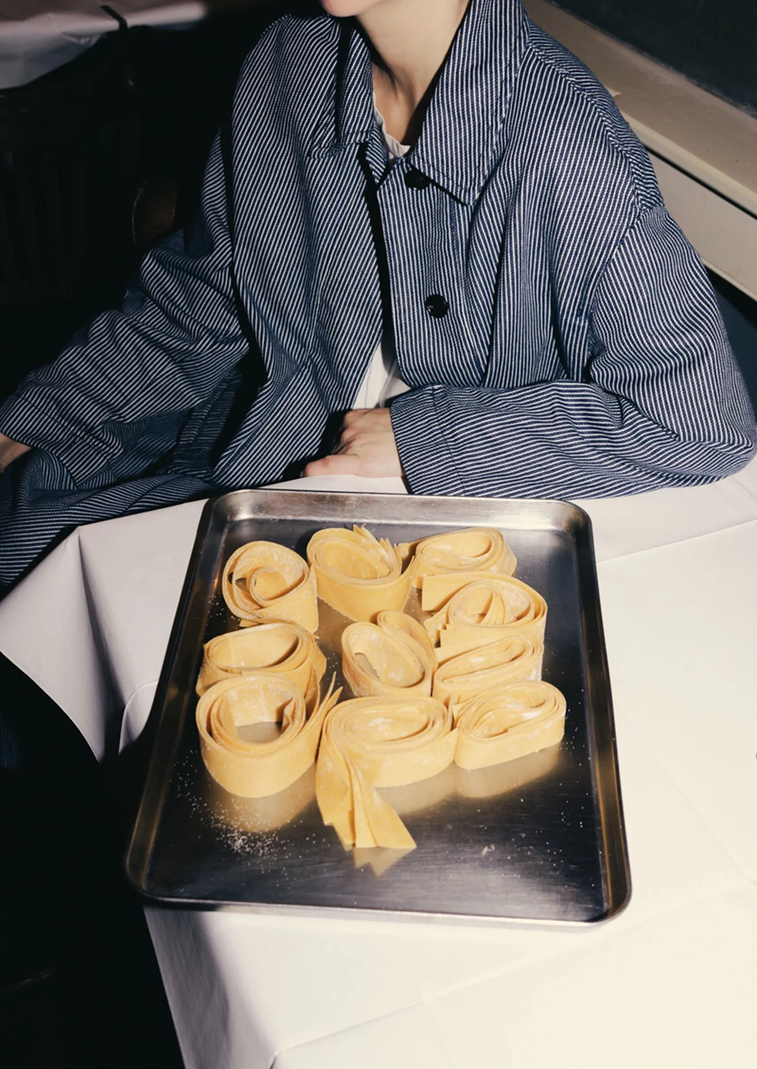 Hickory Stripe Denim Jacket | Ecru/Indigo sold by TOAST product image thumbnail 2