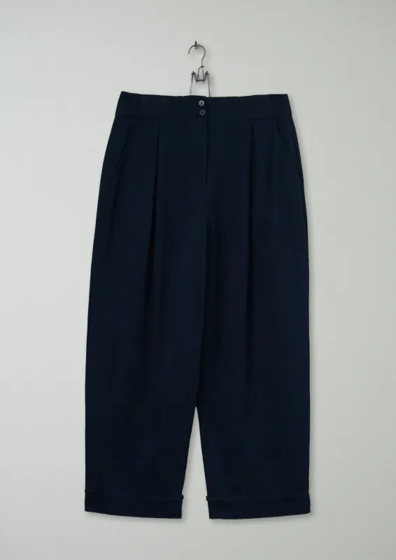 Reworn Cotton Wool Twill Balloon Trousers Size 18 (1041) | Slate made by TOAST