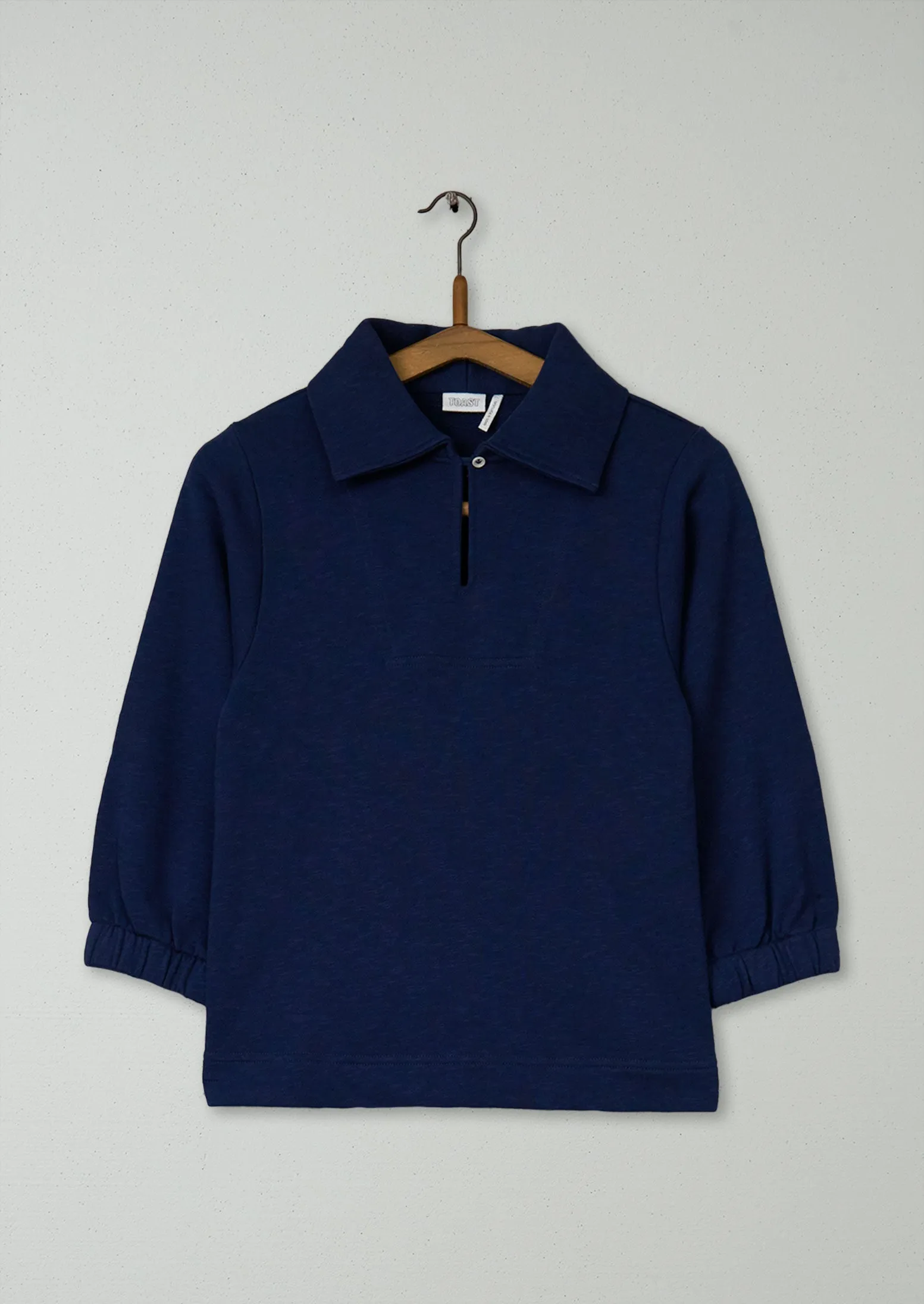 Reworn Loop Back Cotton Sweatshirt Size XXS (104) | Navy sold by TOAST