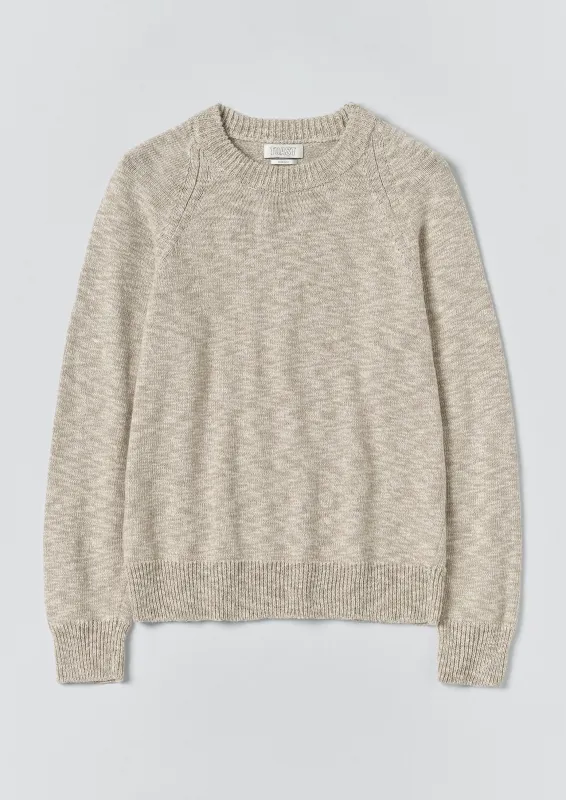 Linen Cotton Crew Neck Sweater | Natural sold by TOAST