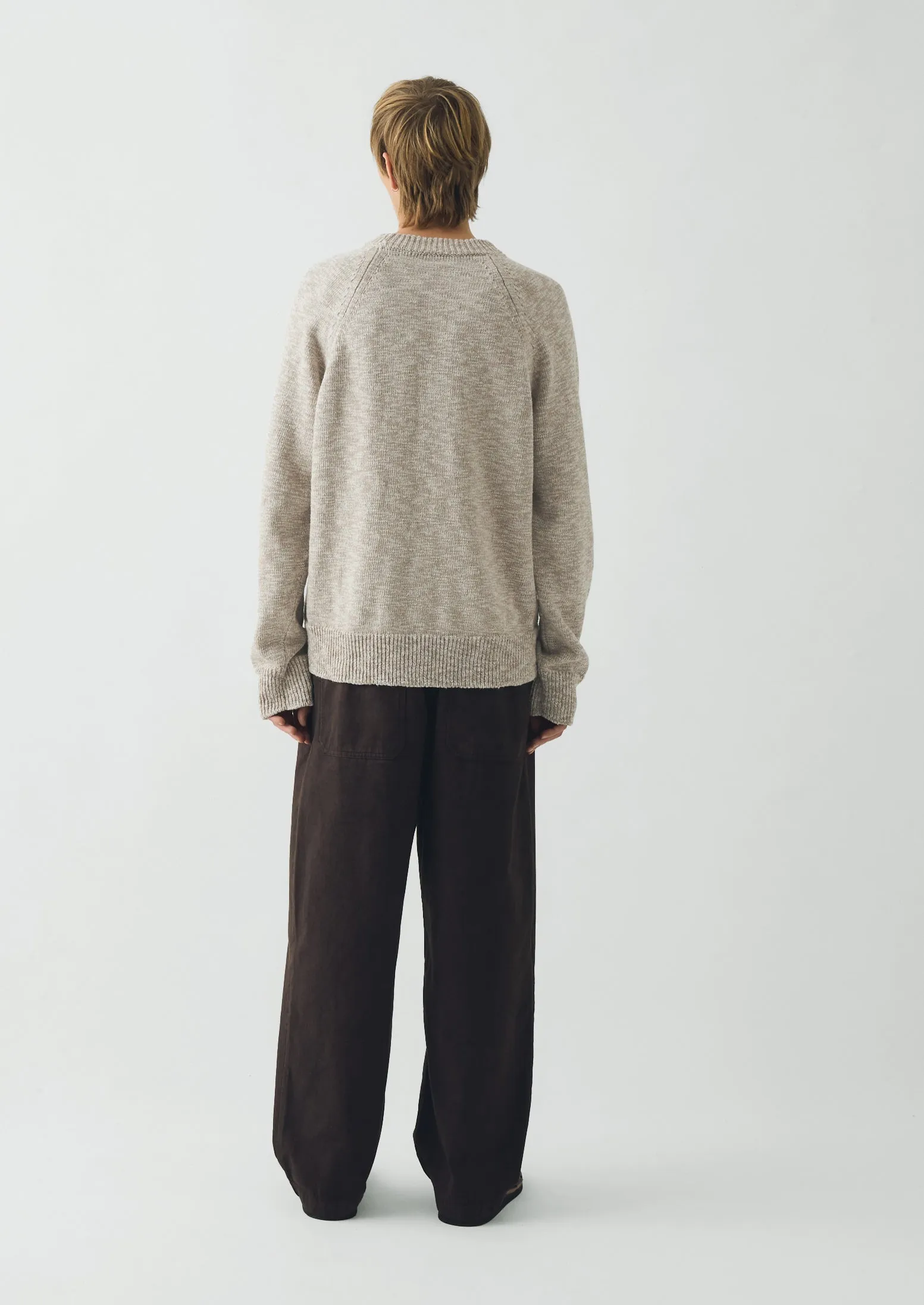 Linen Cotton Crew Neck Sweater | Natural sold by TOAST product image thumbnail 5