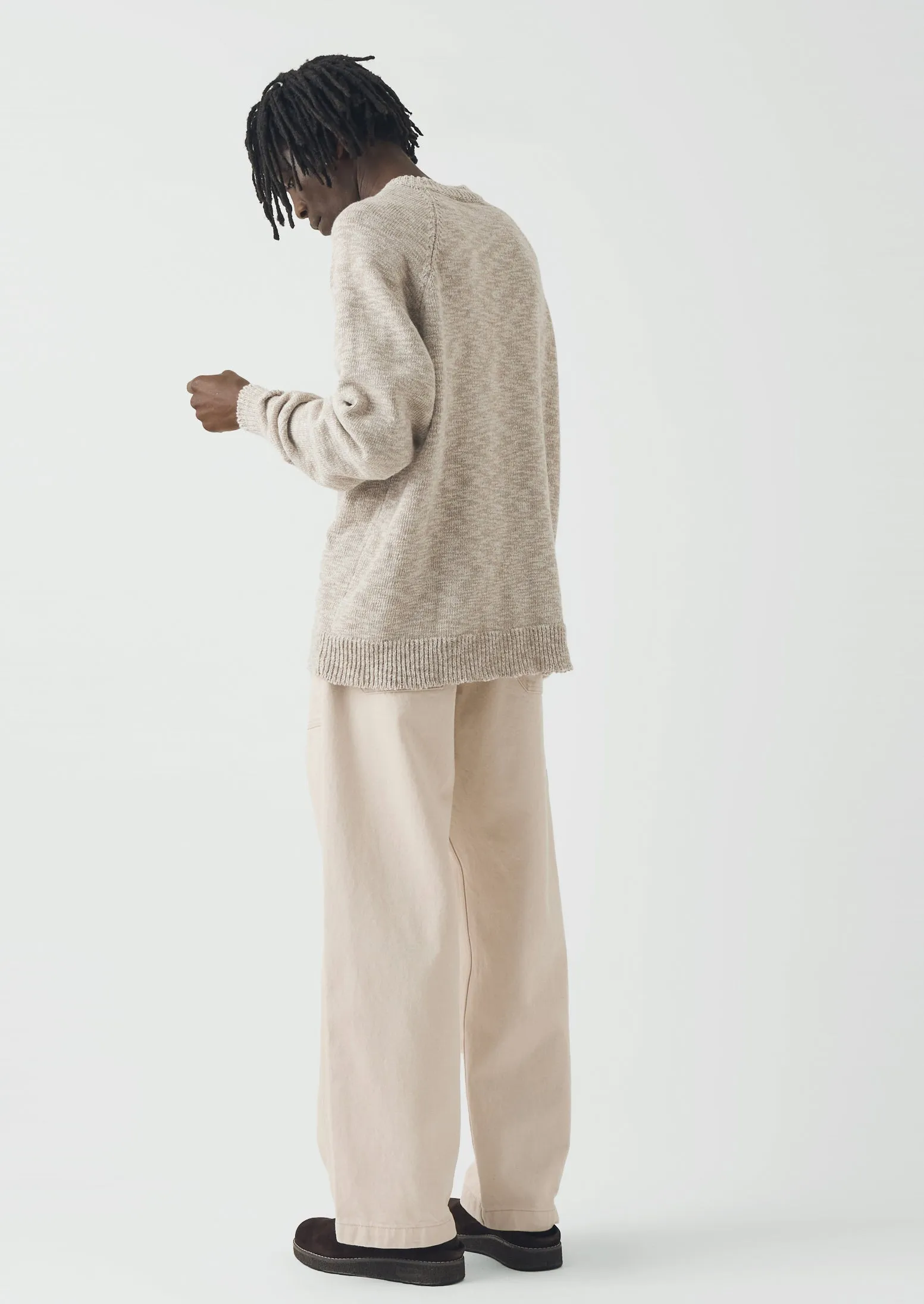 Linen Cotton Crew Neck Sweater | Natural sold by TOAST product image thumbnail 3