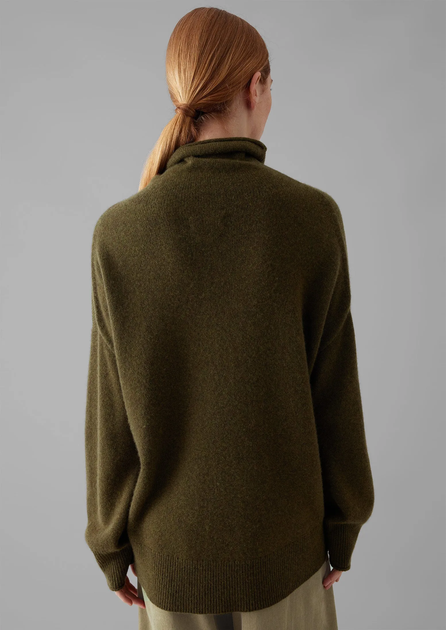 Roll Neck Wool Cashmere Sweater | Olive sold by TOAST product image thumbnail 4