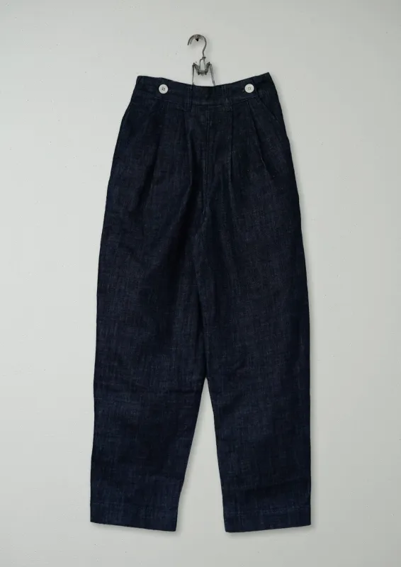 Reworn Indigo Denim Trousers Size 4 (1048) | Indigo sold by TOAST