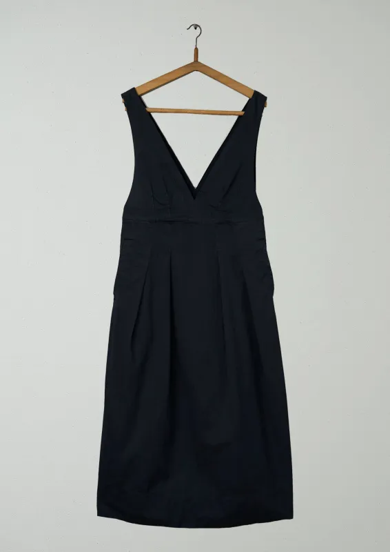Reworn Cotton Linen Pinafore Dress Size 6 (1494) | Slate sold by TOAST