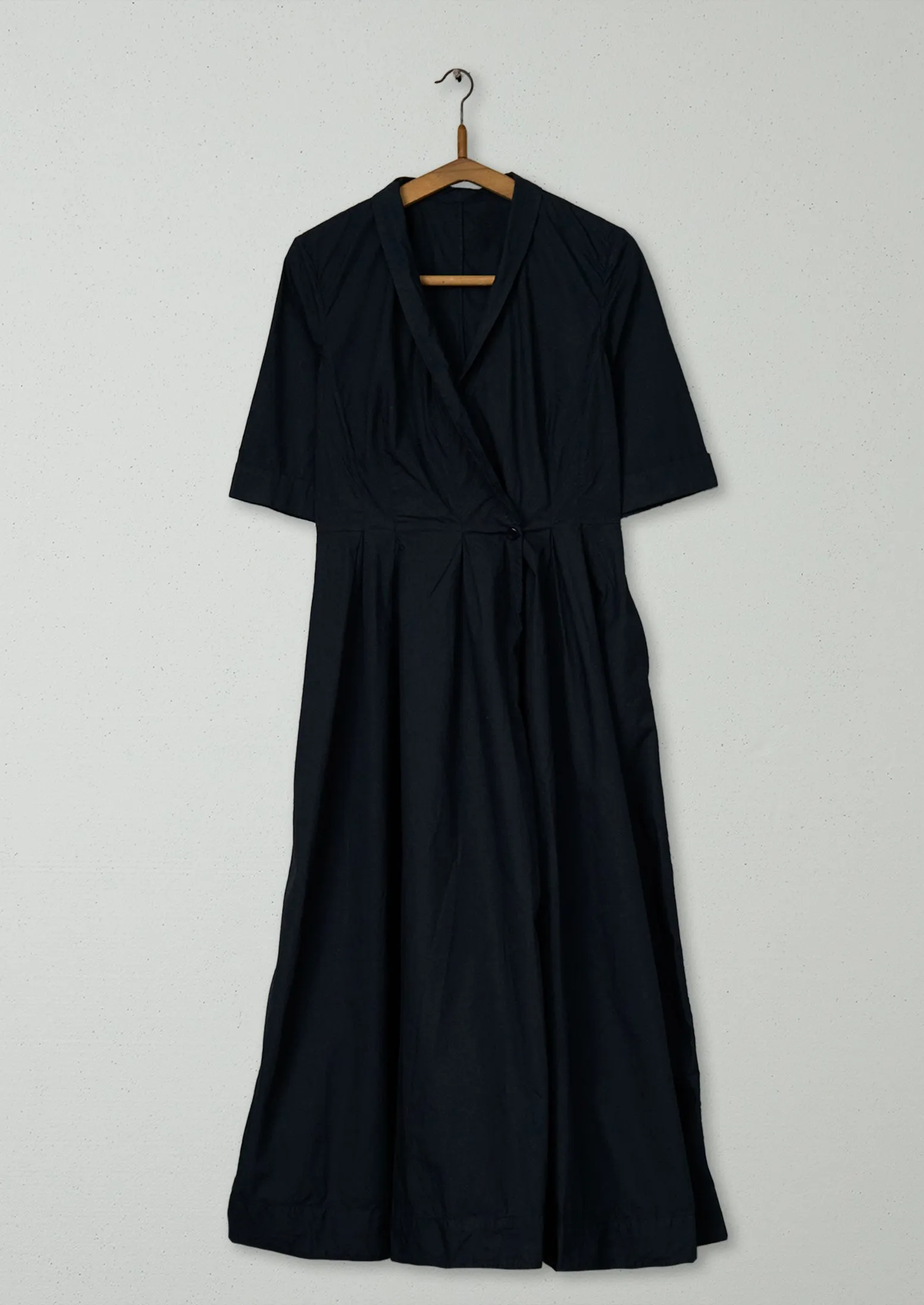 Reworn Poplin Wrap Front Dress Size 8 (1476) | Slate sold by TOAST