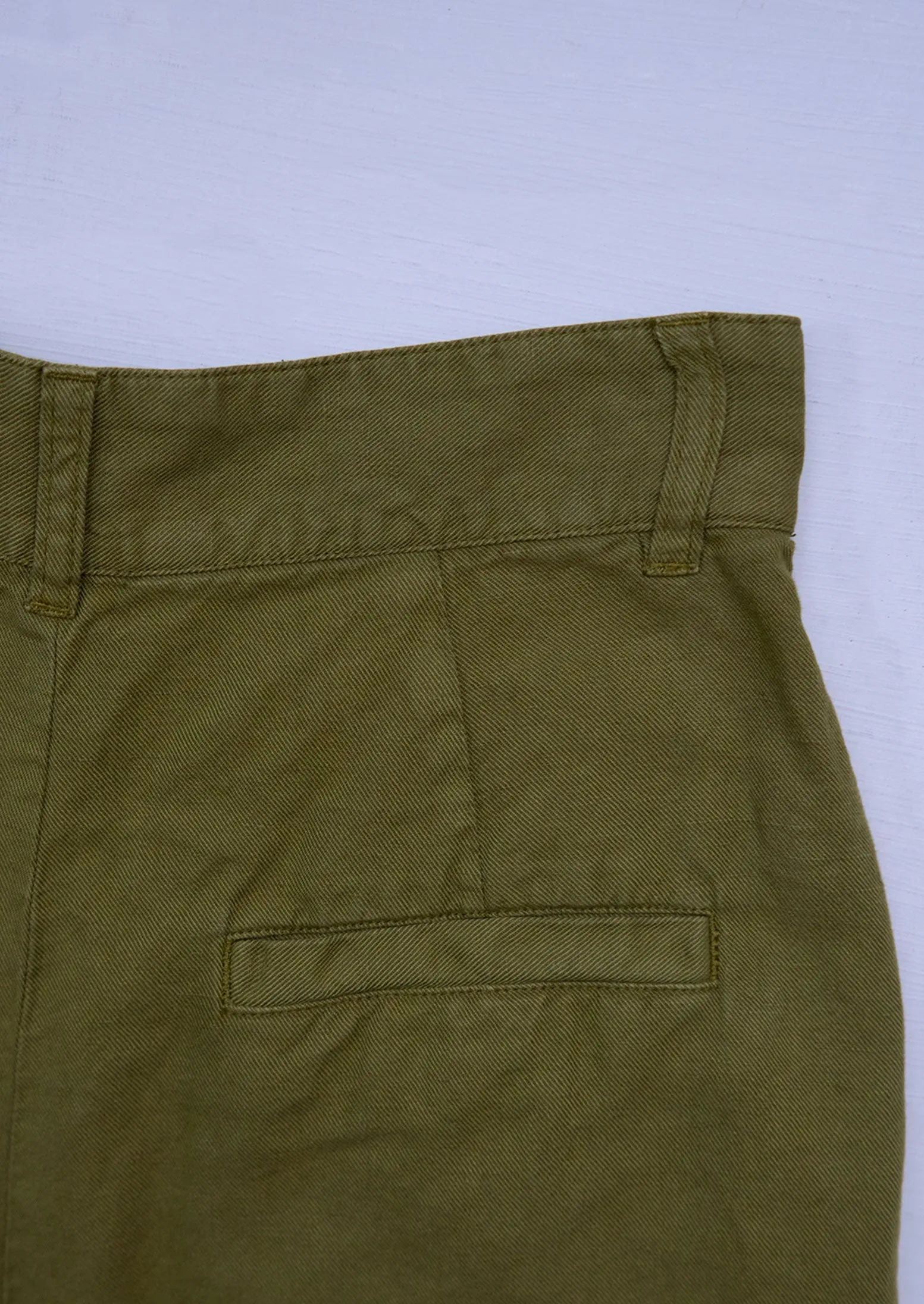 Reworn Cotton Linen Trousers Size 8 (1035) | Olive sold by TOAST product image thumbnail 2