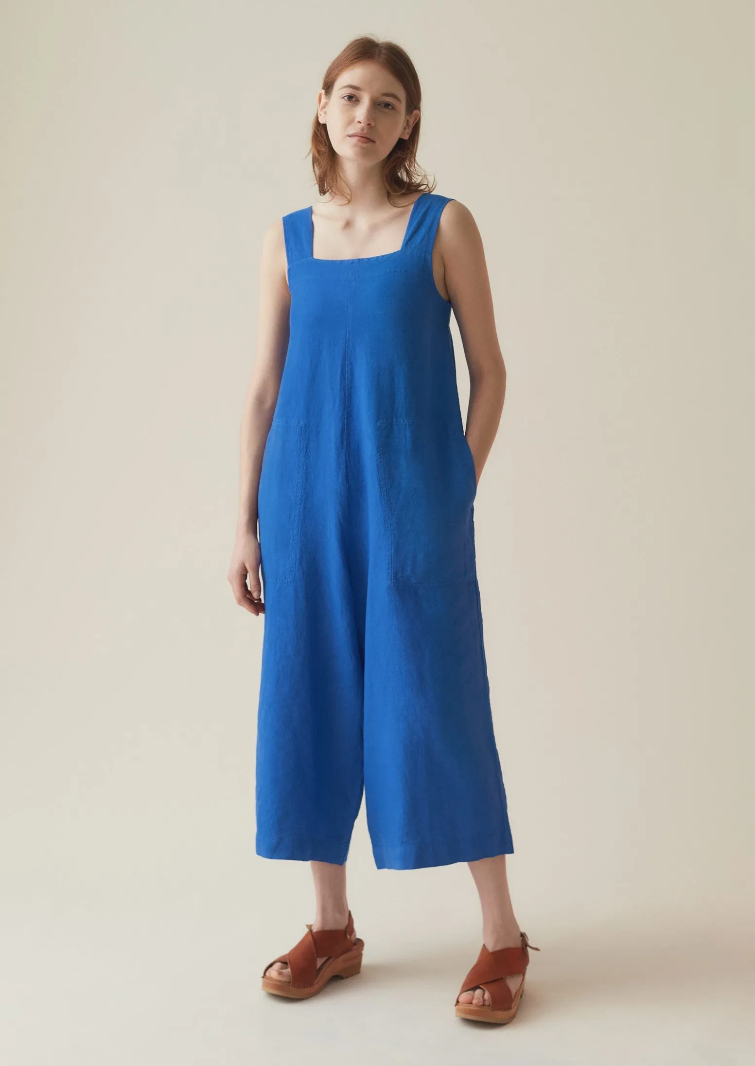Linen Pinafore Jumpsuit | Sapphire sold by TOAST product image thumbnail 2
