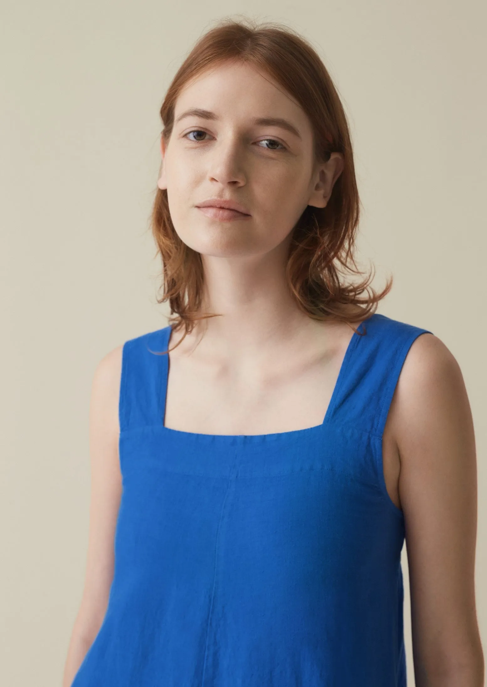 Linen Pinafore Jumpsuit | Sapphire sold by TOAST product image thumbnail 3