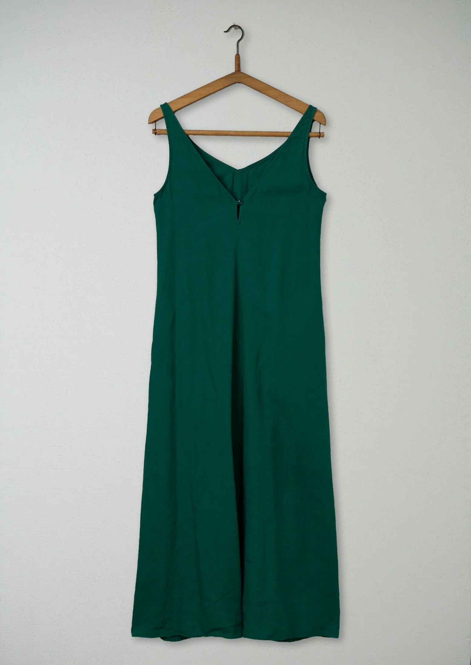 Reworn V Neck Linen Dress Size 12 (1568) | Green sold by TOAST product image thumbnail 2
