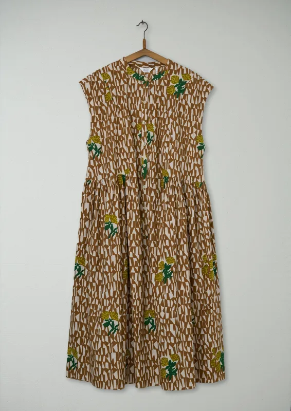 Reworn Tangram Print Dress Size 6 (1583) | Copper sold by TOAST