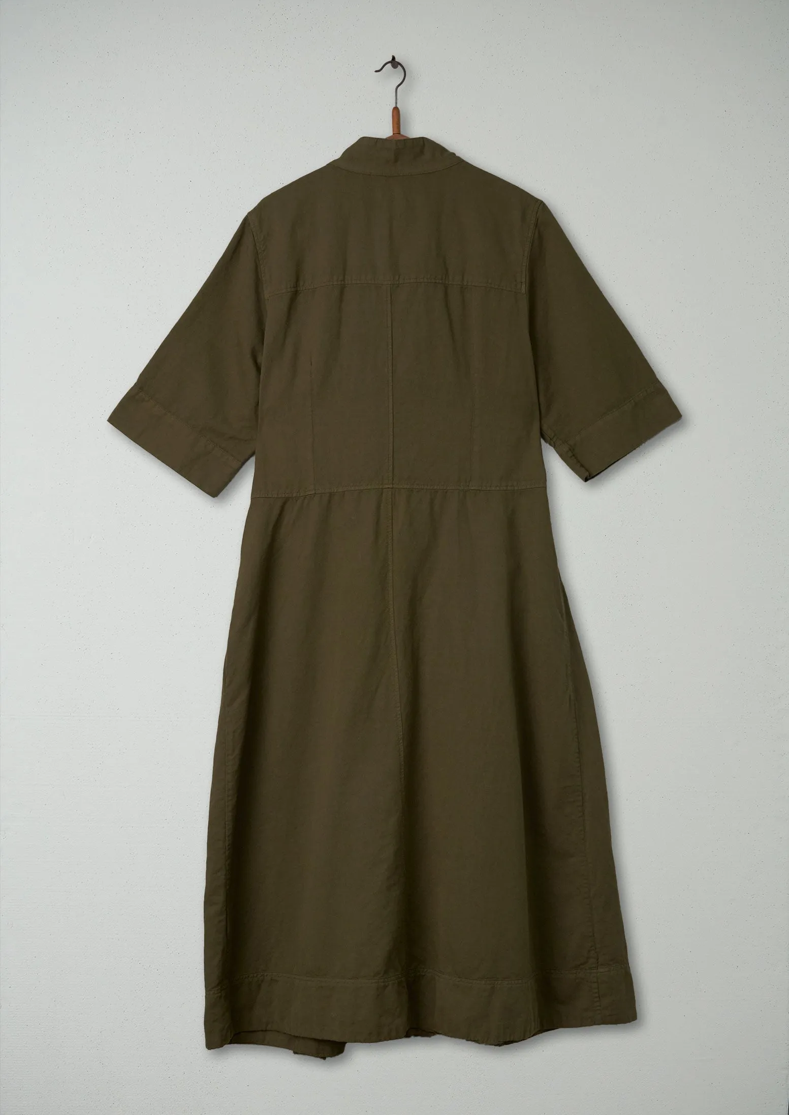 Reworn Draped Utility Dress Size 6 (1598) | Rich Olive sold by TOAST product image thumbnail 2