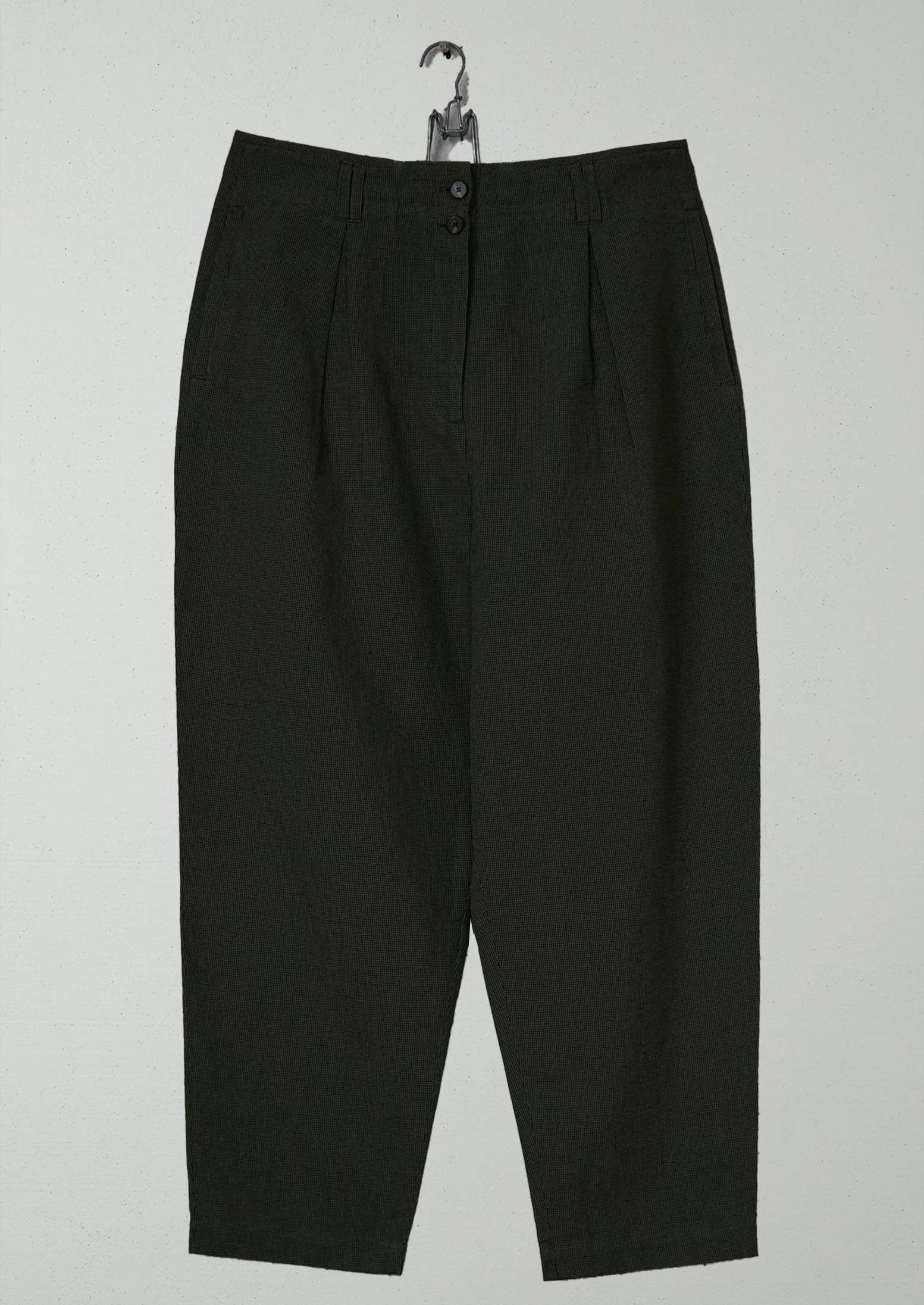 Reworn Cotton Linen Dogtooth Trousers Size 18 (1075) | Multi sold by TOAST