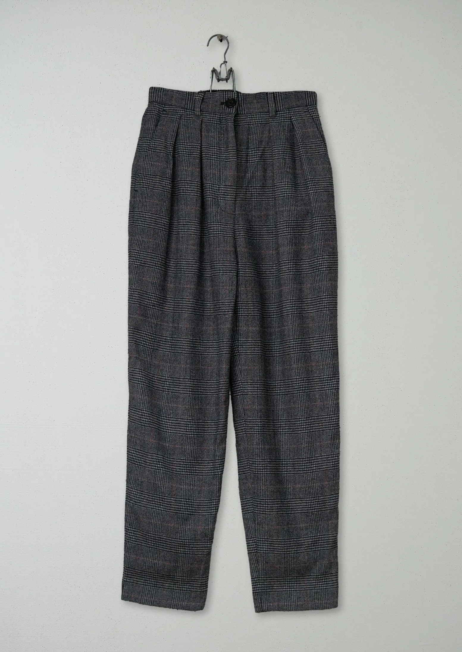 Reworn Prince of Wales Check Wool Trousers Size 6 (1084) | Multi sold by TOAST