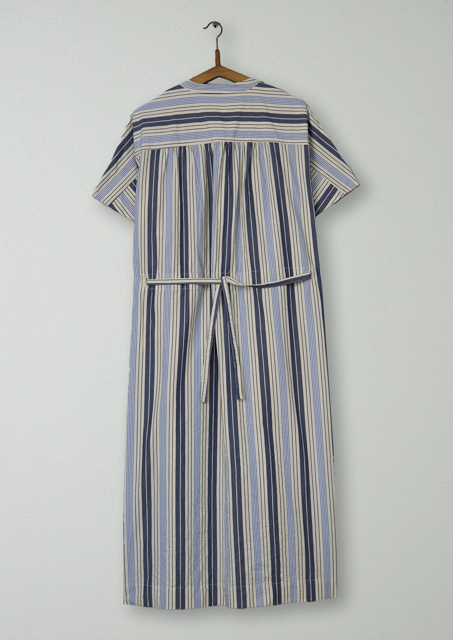 Reworn Drawstring Waist Stripe Cotton Shirt Dress Size M (1550) | Multi sold by TOAST product image thumbnail 2