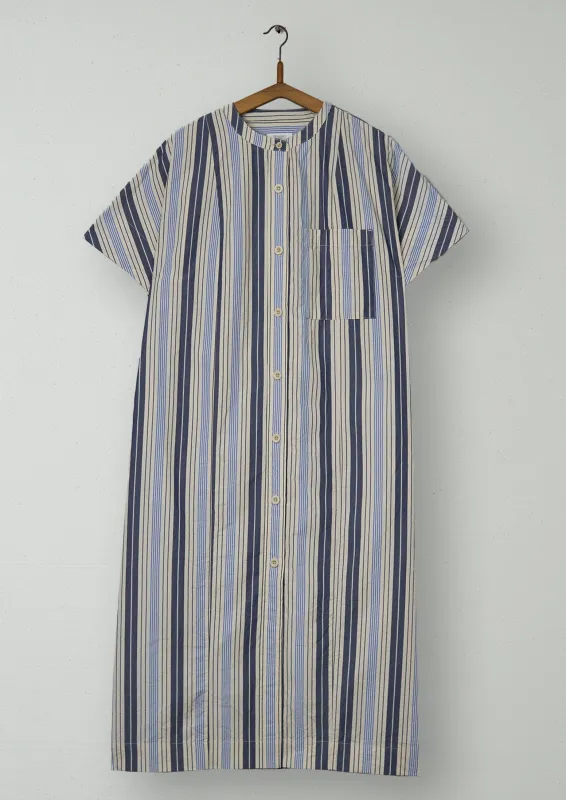 Reworn Drawstring Waist Stripe Cotton Shirt Dress Size M (1550) | Multi sold by TOAST