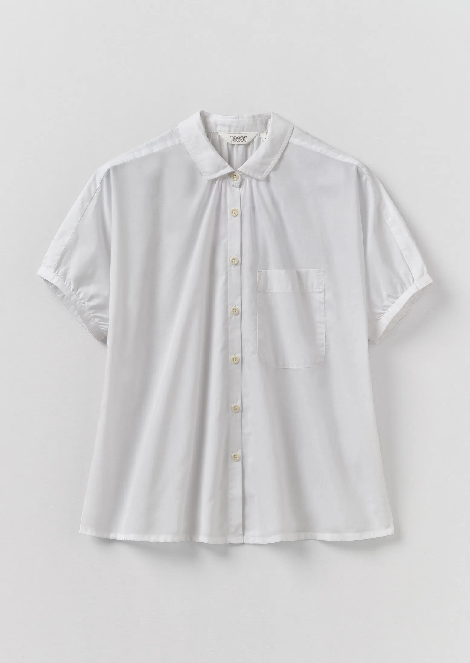 Cecily Gathered Cotton Shirt | White sold by TOAST