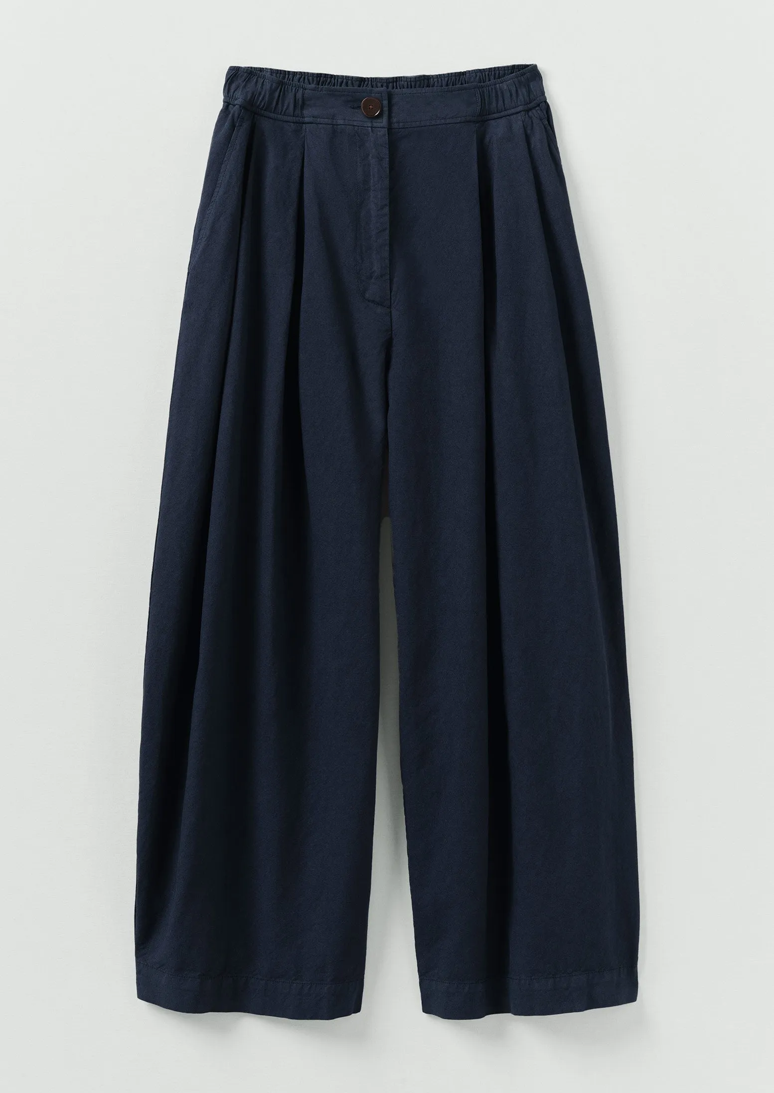 Carys Cotton Linen Canvas Wide Leg Trousers | Anthracite sold by TOAST