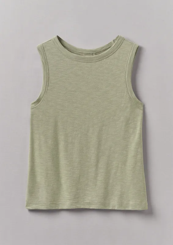 Sian Garment Dyed Organic Cotton Tank Top | Celadon Green sold by TOAST
