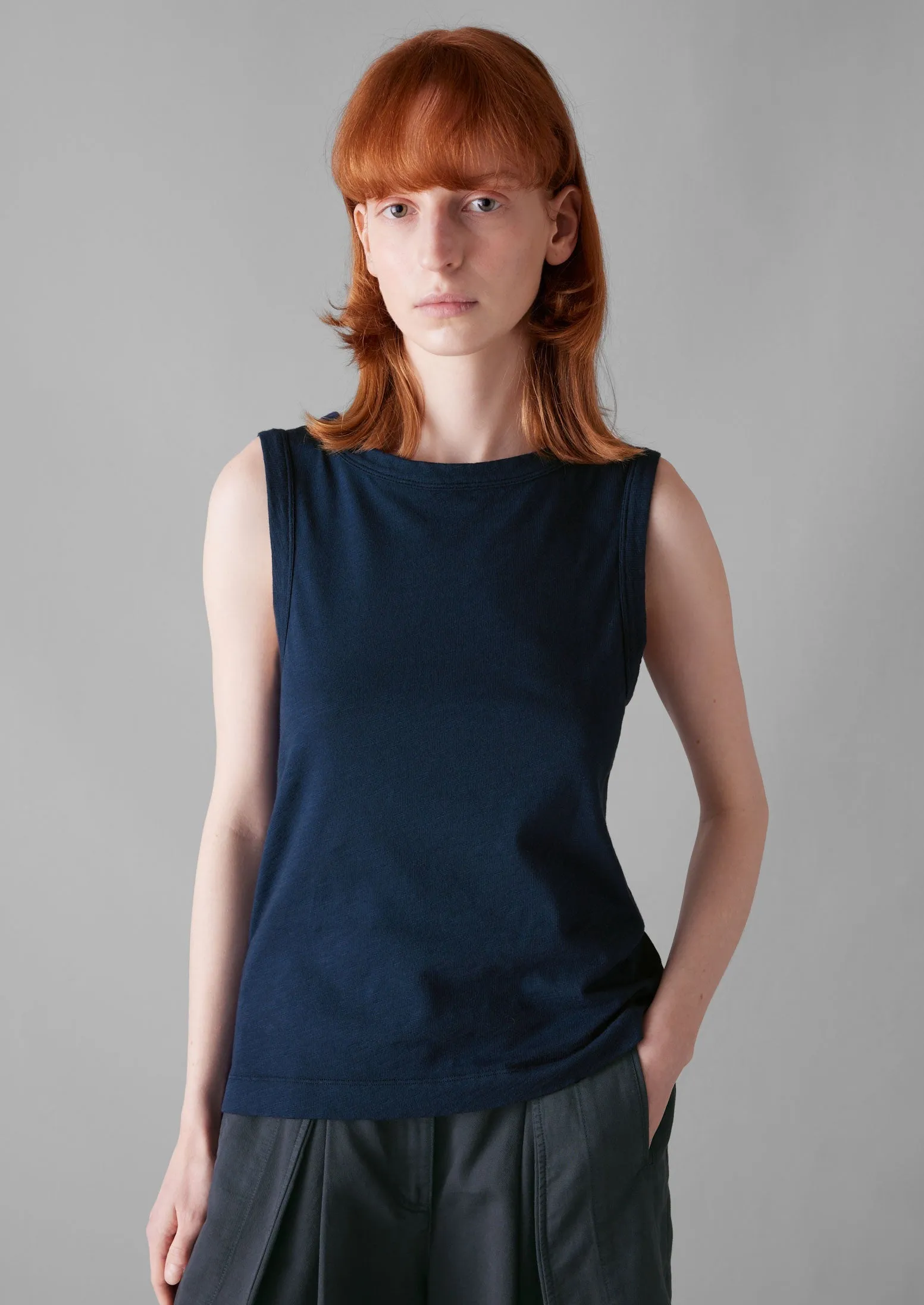 Sian Garment Dyed Organic Cotton Tank Top | Duffle Blue sold by TOAST product image thumbnail 2