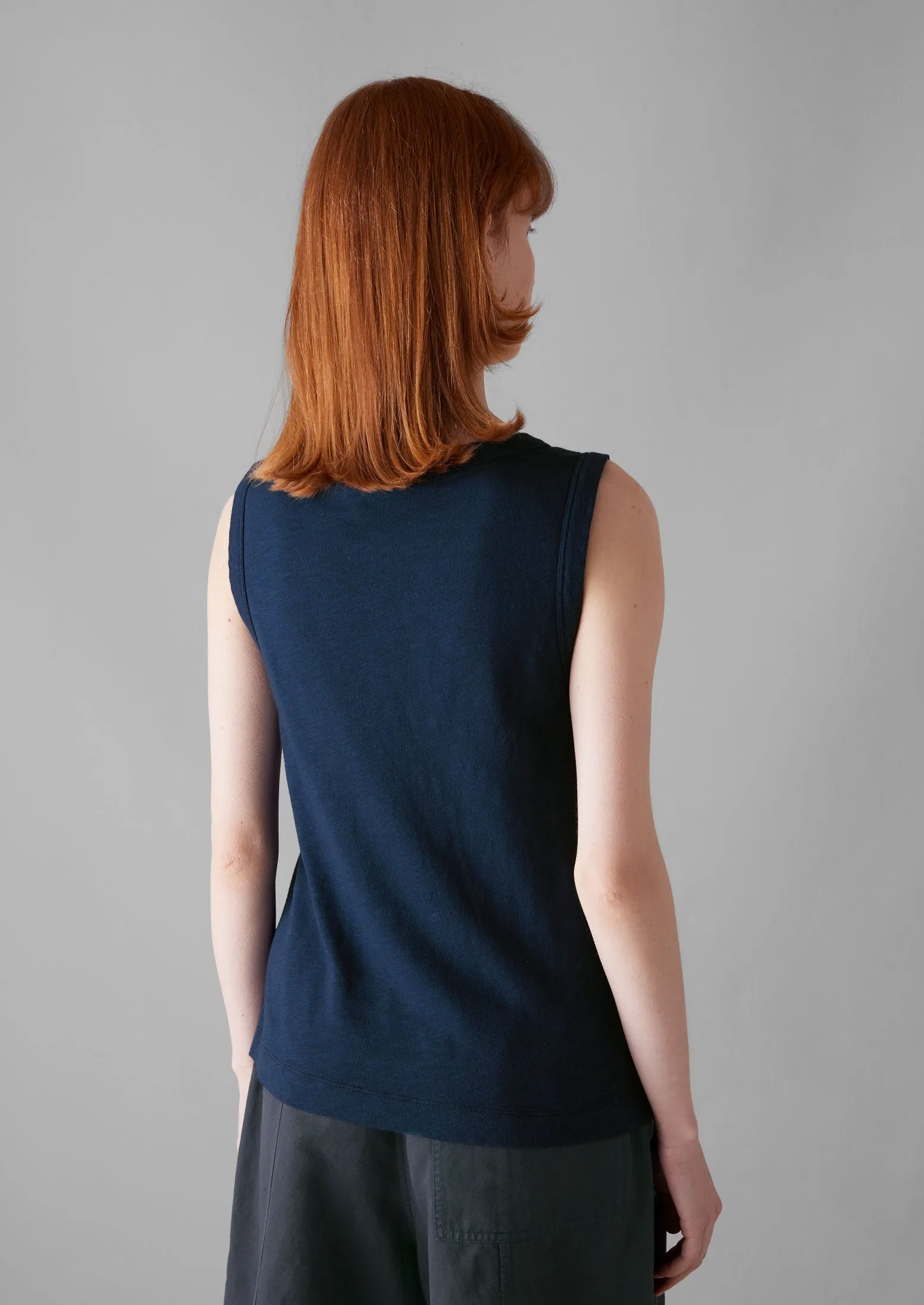 Sian Garment Dyed Organic Cotton Tank Top | Duffle Blue sold by TOAST product image thumbnail 3