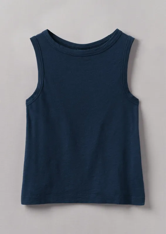 Sian Garment Dyed Organic Cotton Tank Top | Duffle Blue sold by TOAST